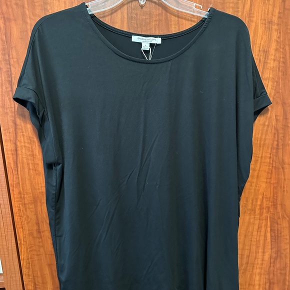 Green Envelope Black Short Sleeve Top - Picture 1 of 4